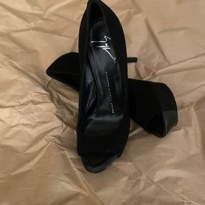 Giuseppe Zanotti black suede platform heels